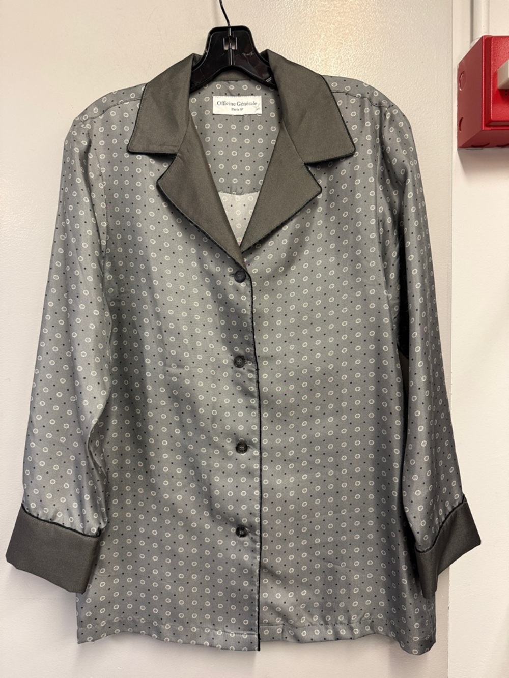 Officine Generale Grey Polka Dot Button-Front Shirt